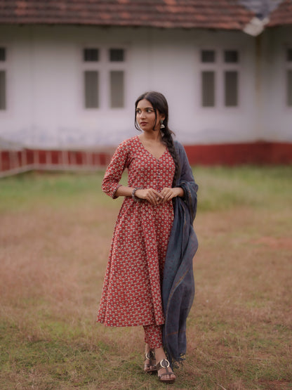 Maya Madder Red Bagru Co-ord Set