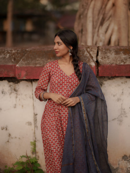 Maya Madder Red Bagru Co-ord Set