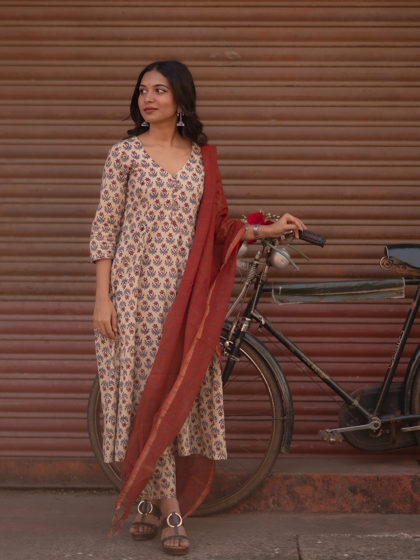 Maya Beige Bagru Co-ord Set