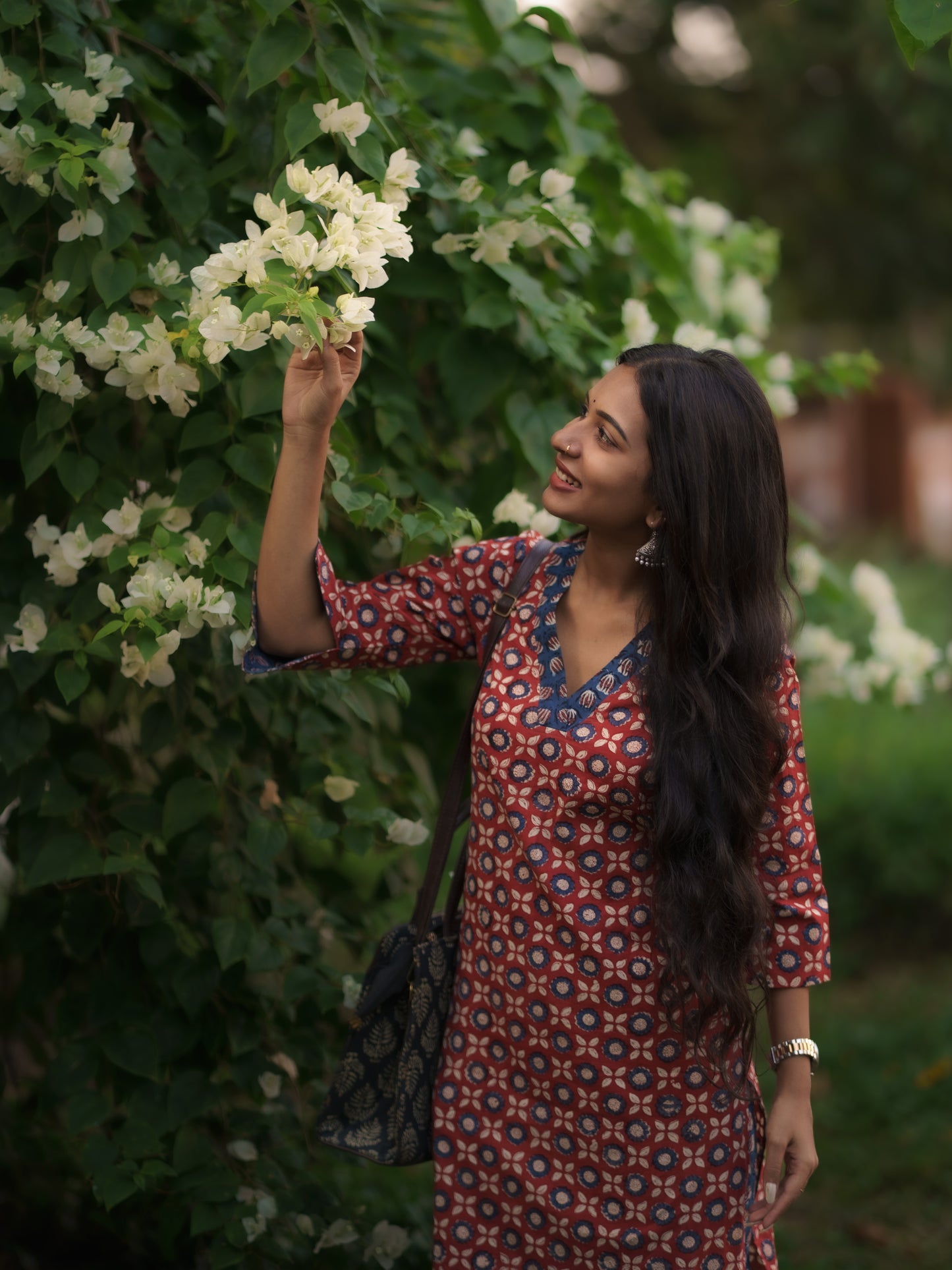 Mandaaram Madder Red Bagru Kurta