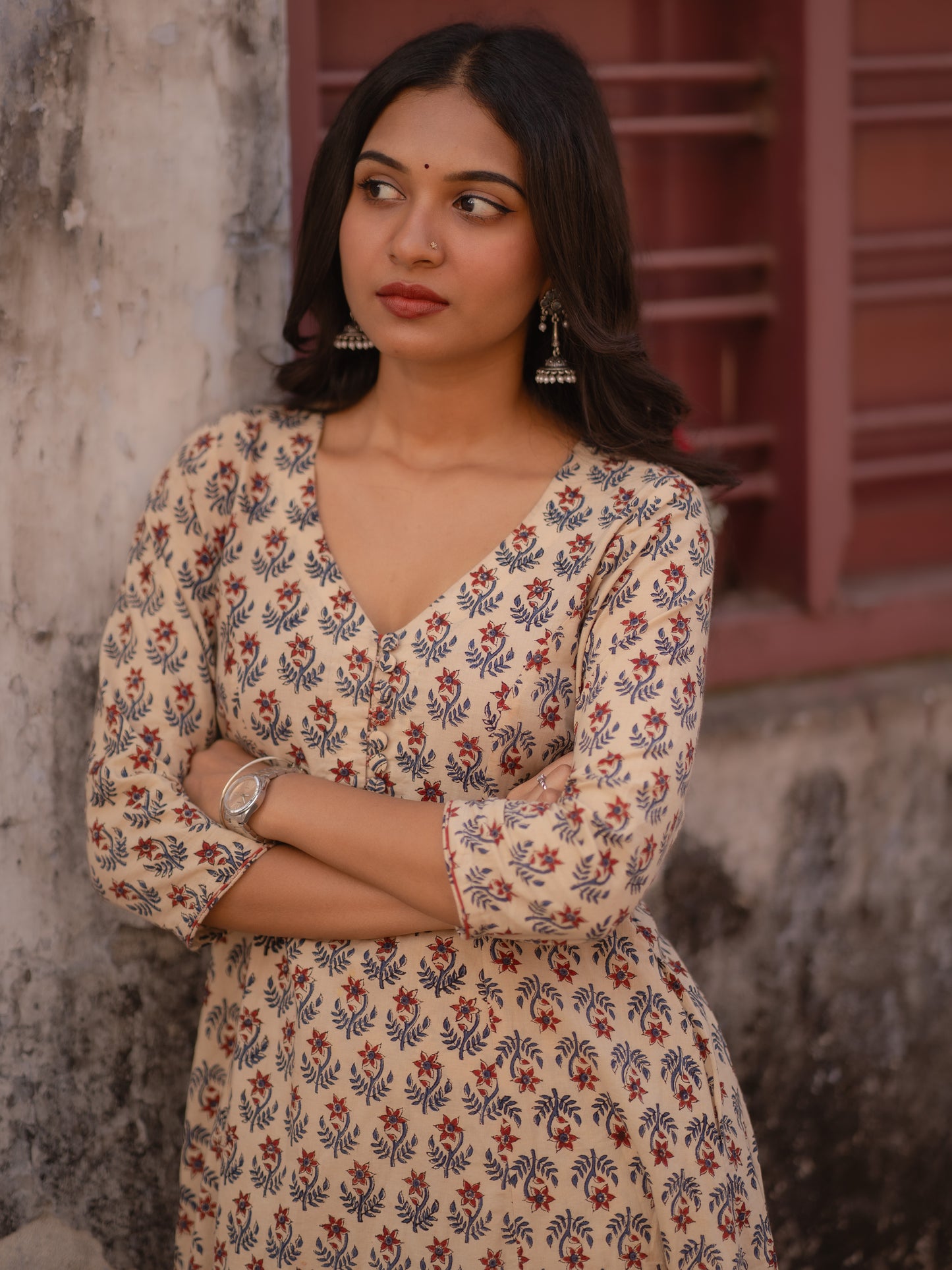 Maya Beige Bagru Co-ord Set