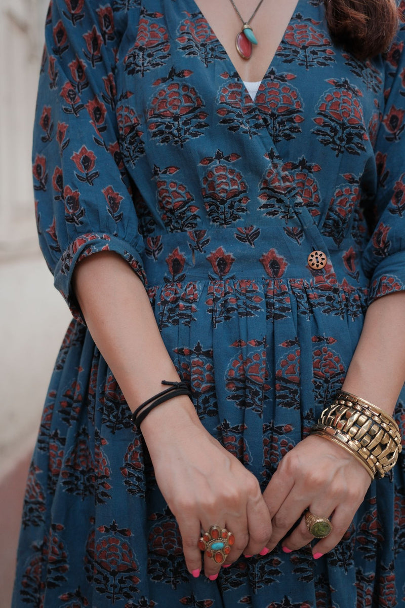 Rome Ajrakh Overlay Dress