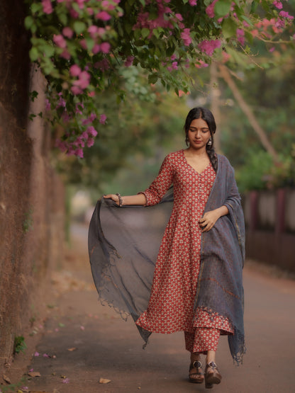 Maya Madder Red Bagru Co-ord Set