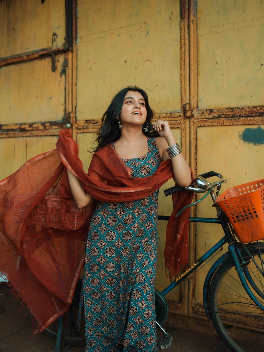 Varnam Indigo Ajrakh Co-ord Set