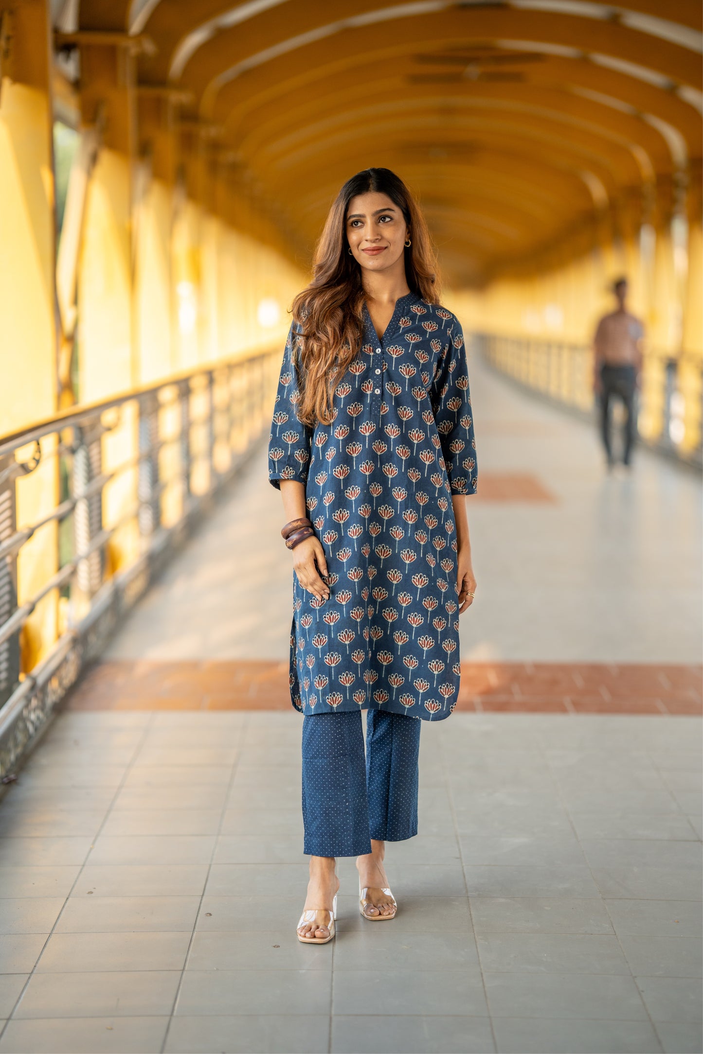 Haya Indigo Ajrakh Kurta Pant Set