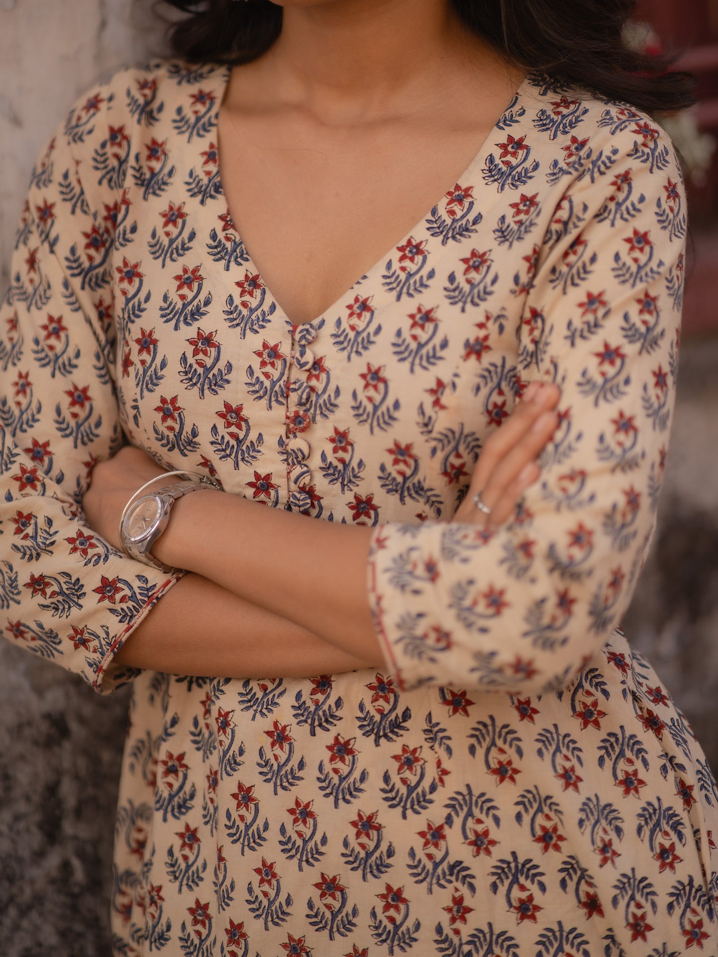 Maya Beige Bagru Co-ord Set