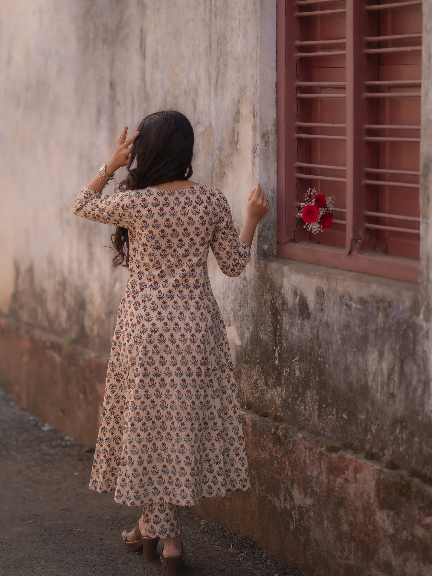 Maya Beige Bagru Co-ord Set