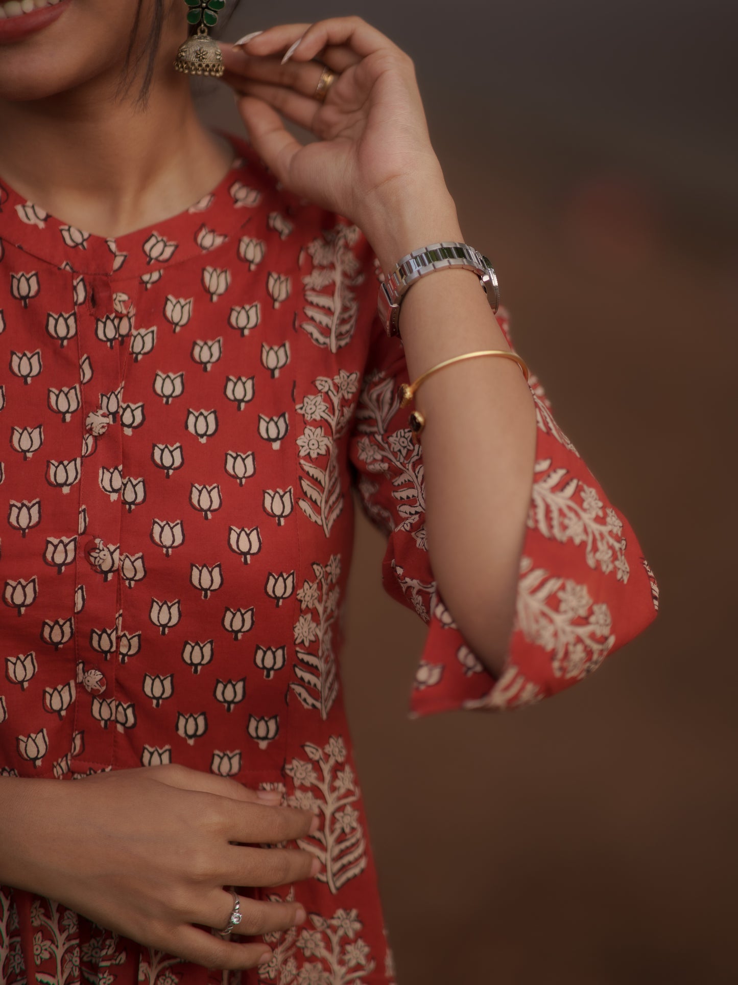 Taamara Madder Red Bagru Kurta