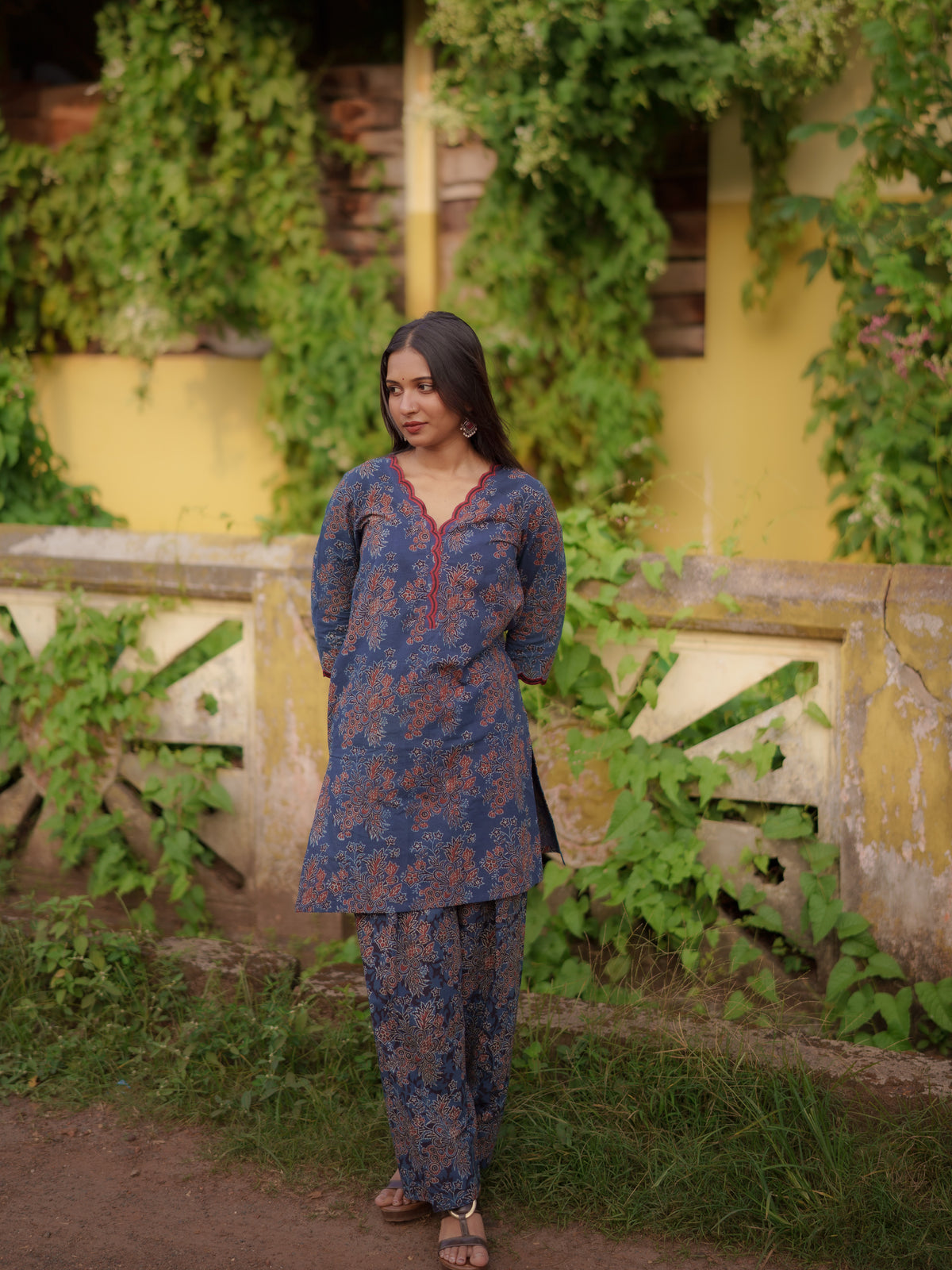 Mann Indigo Ajrakh Farsi Salwar Set