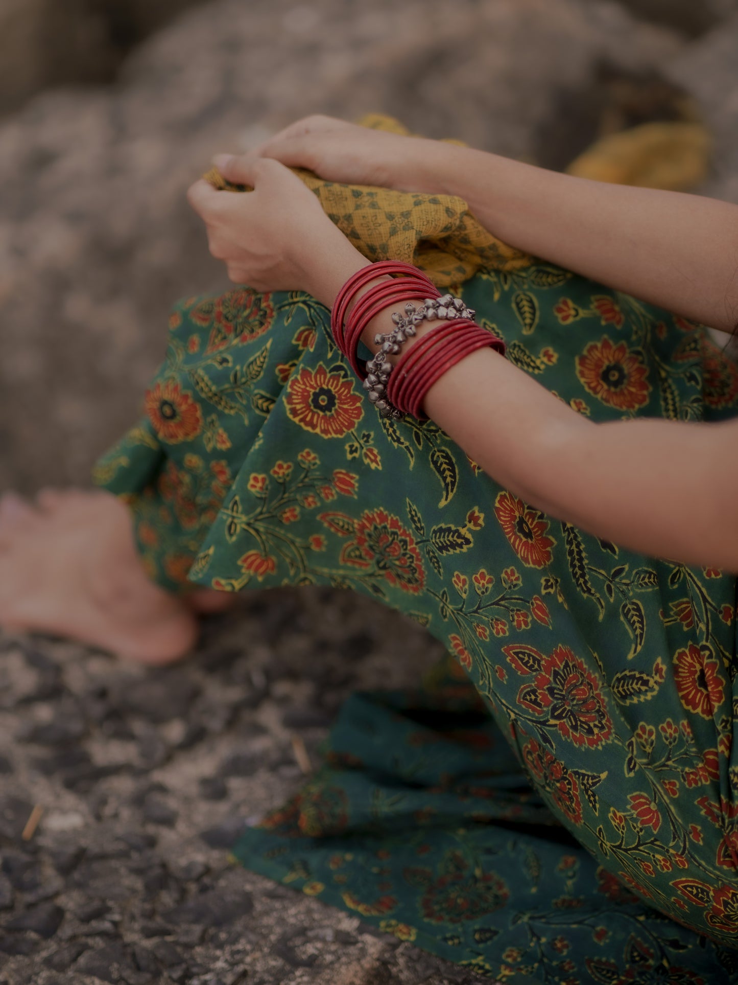 Varnam Hara Ajrakh Co-ord Set