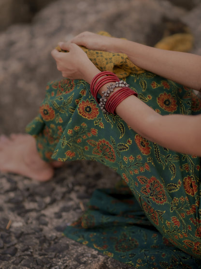 Varnam Hara Ajrakh Co-ord Set