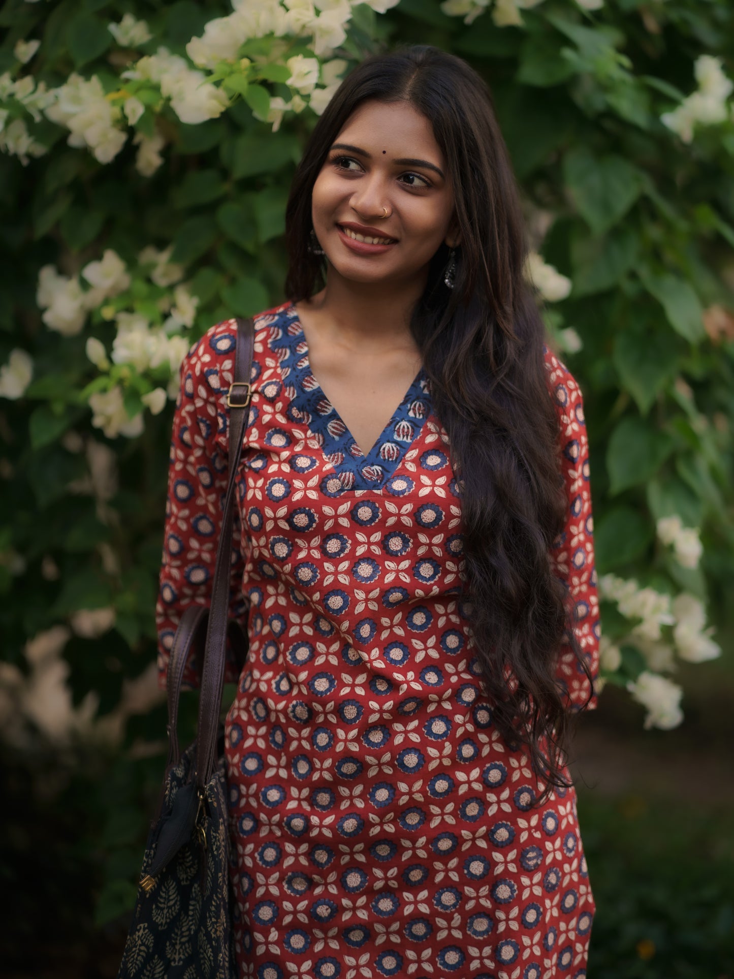 Mandaaram Madder Red Bagru Kurta