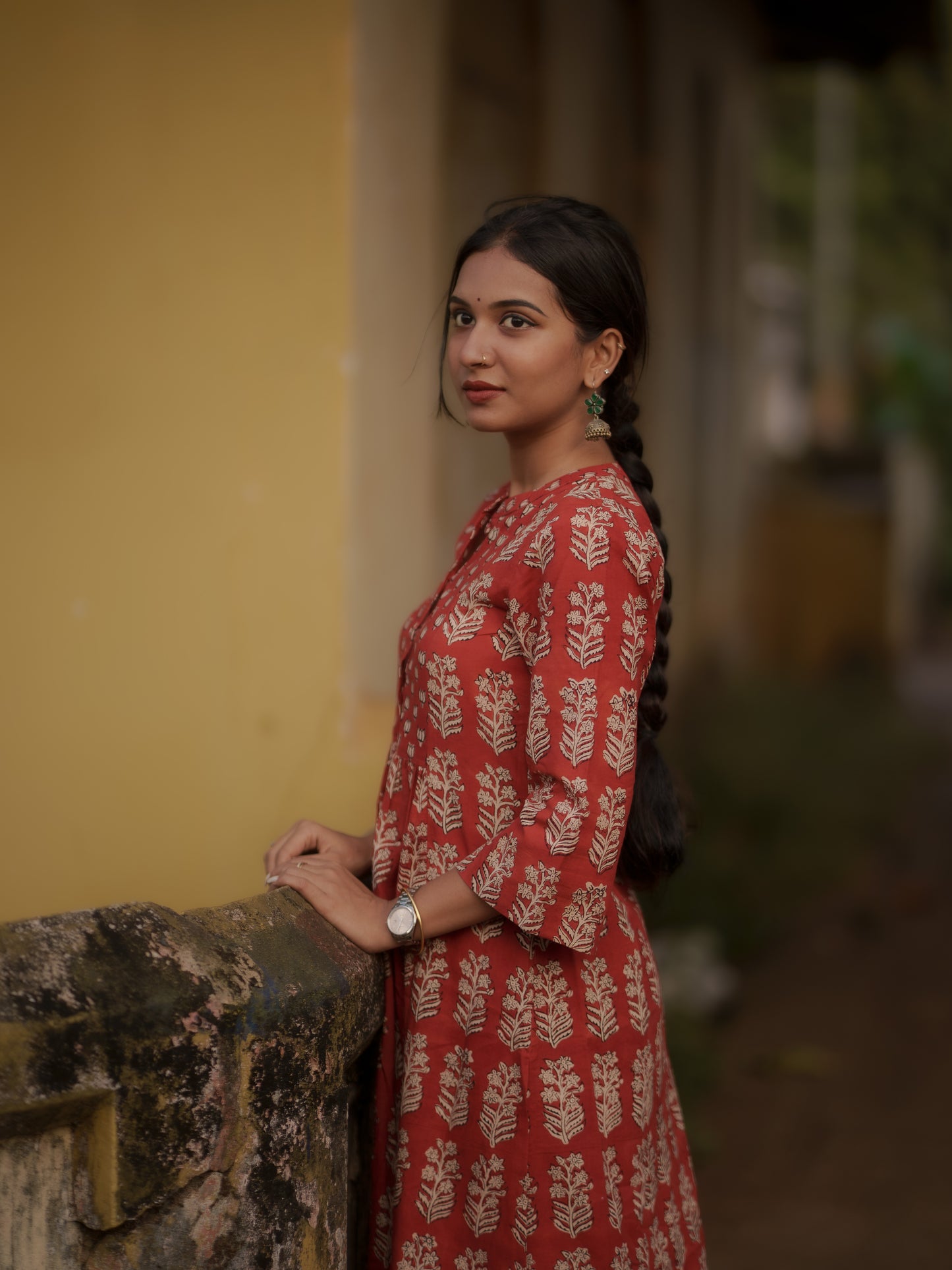 Taamara Madder Red Bagru Kurta