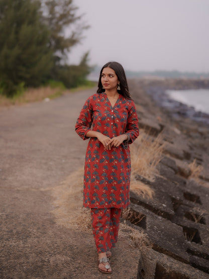 Safar Madder Ajrakh Co-ord Set