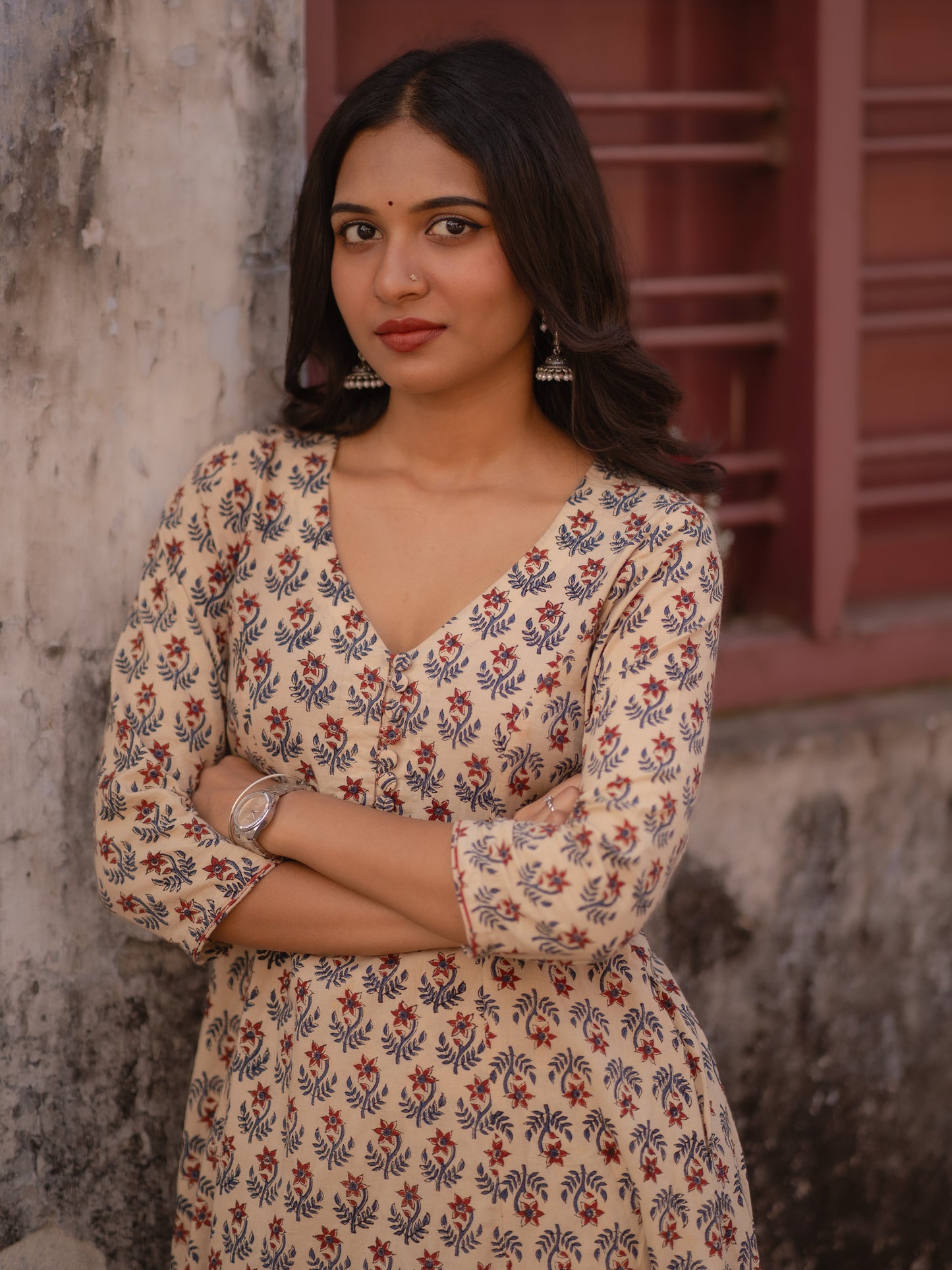 Maya Beige Bagru Co-ord Set