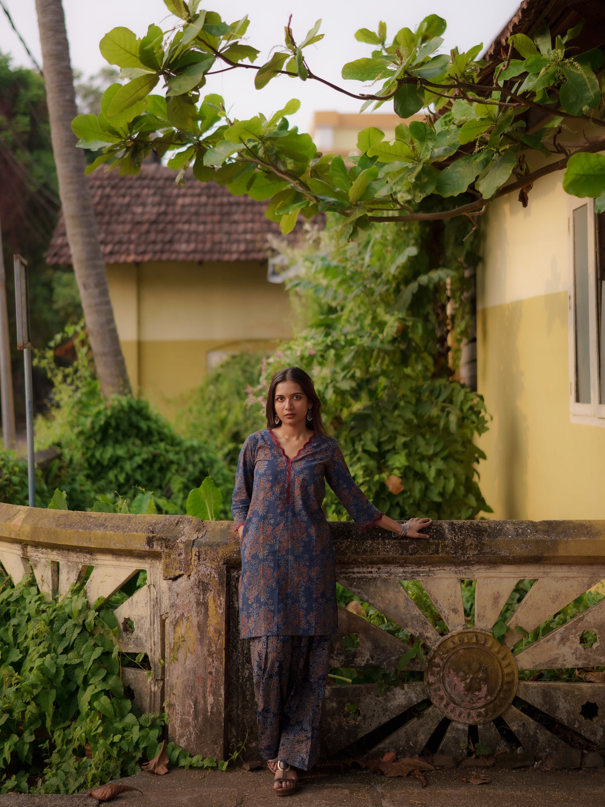 Mann Indigo Ajrakh Farsi Salwar Set