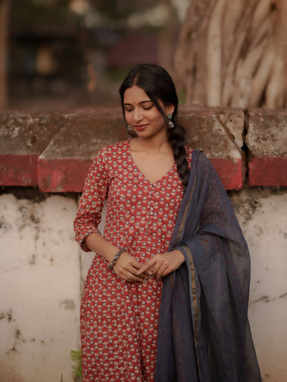 Maya Madder Red Bagru Co-ord Set