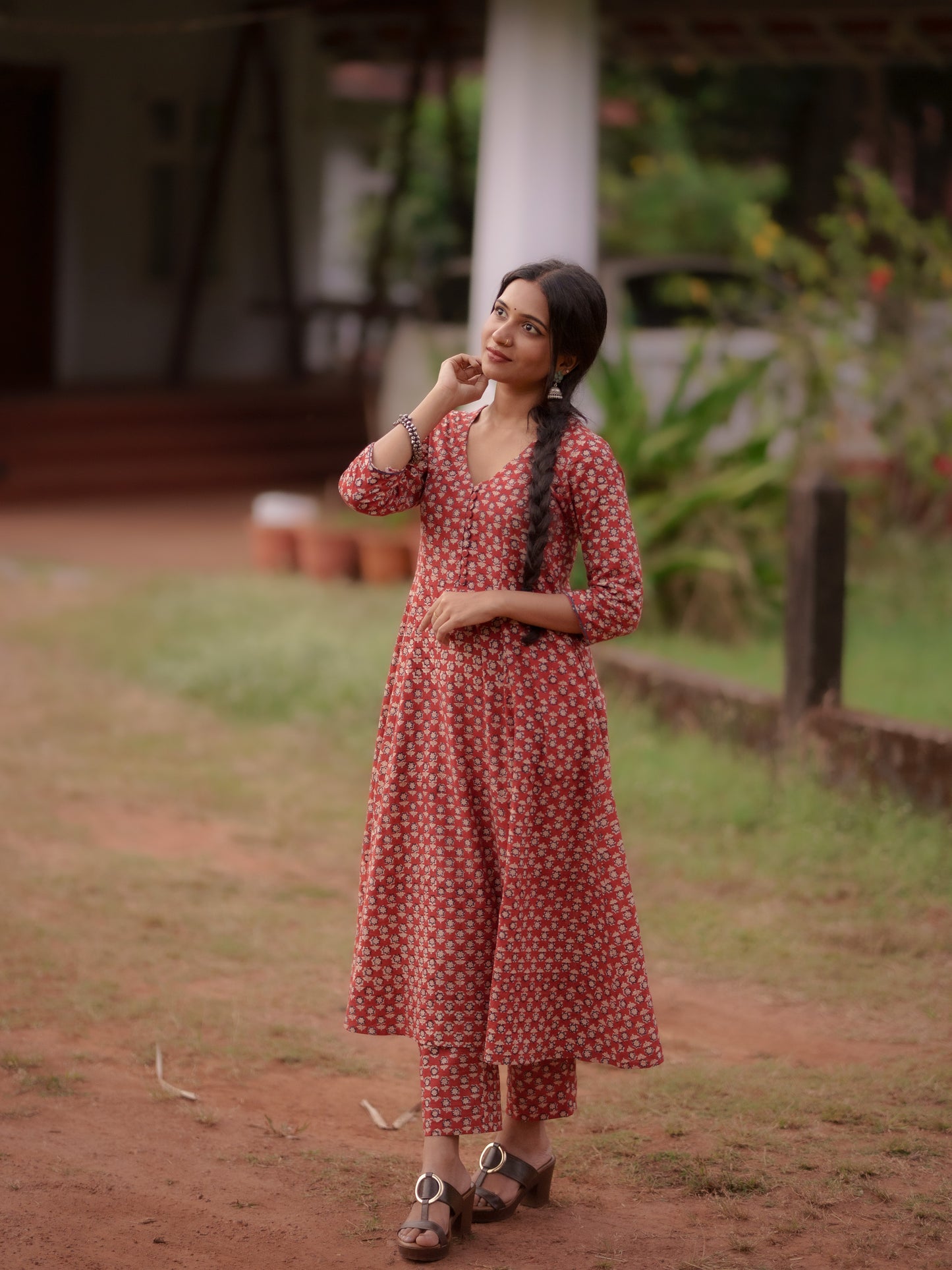 Maya Madder Red Bagru Co-ord Set