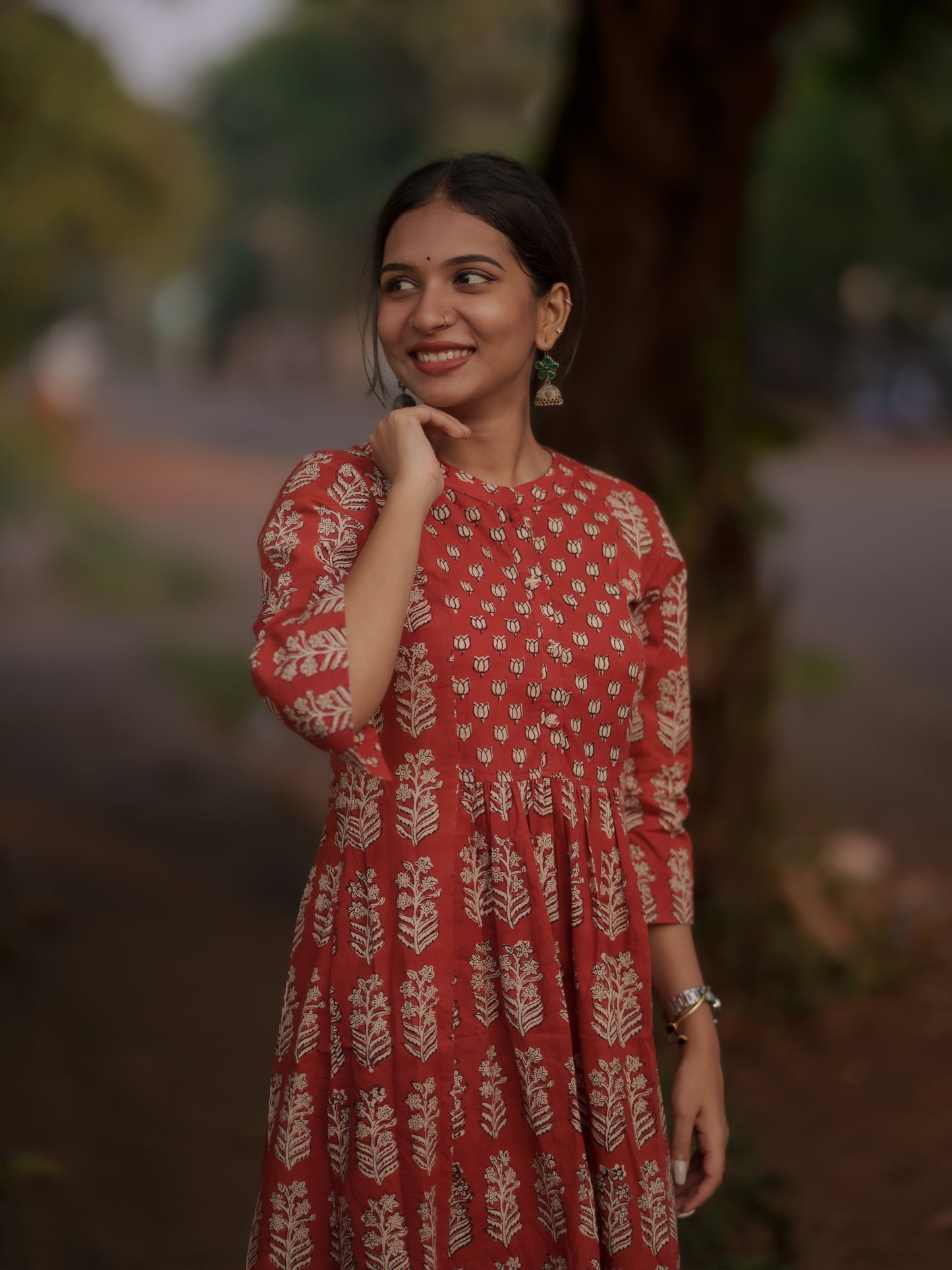 Taamara Madder Red Bagru Kurta