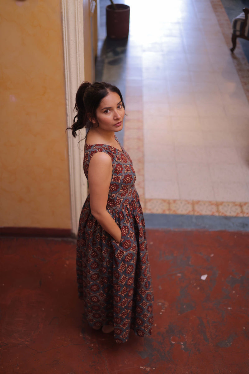 Marrakech Indigo Ajrakh Dress