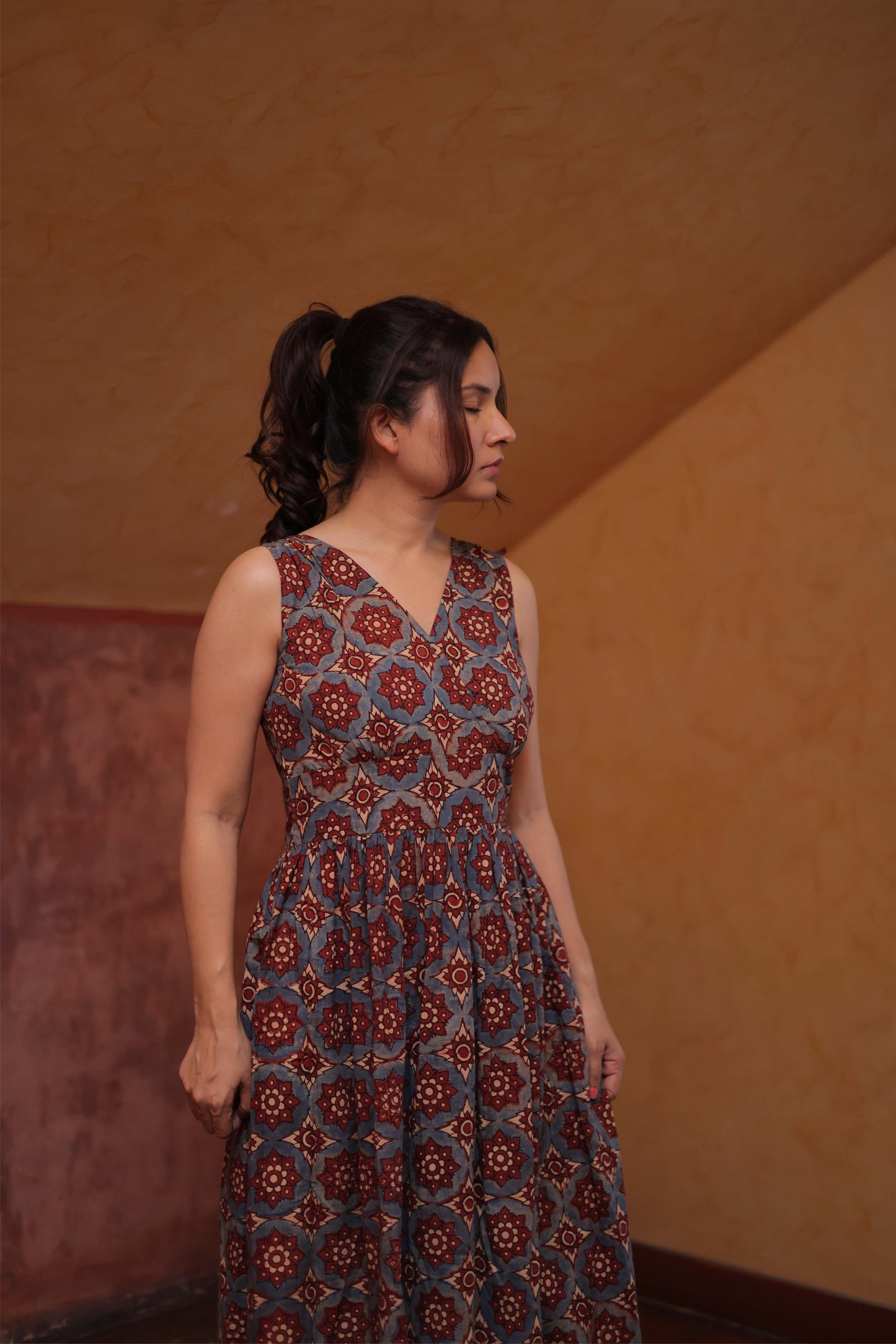 Marrakech Indigo Ajrakh Dress