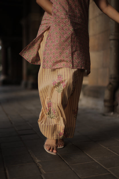 Hriday Dusty Pink Sanganeri Farsi Salwar Set