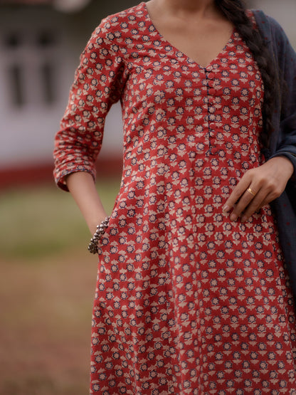 Maya Madder Red Bagru Co-ord Set