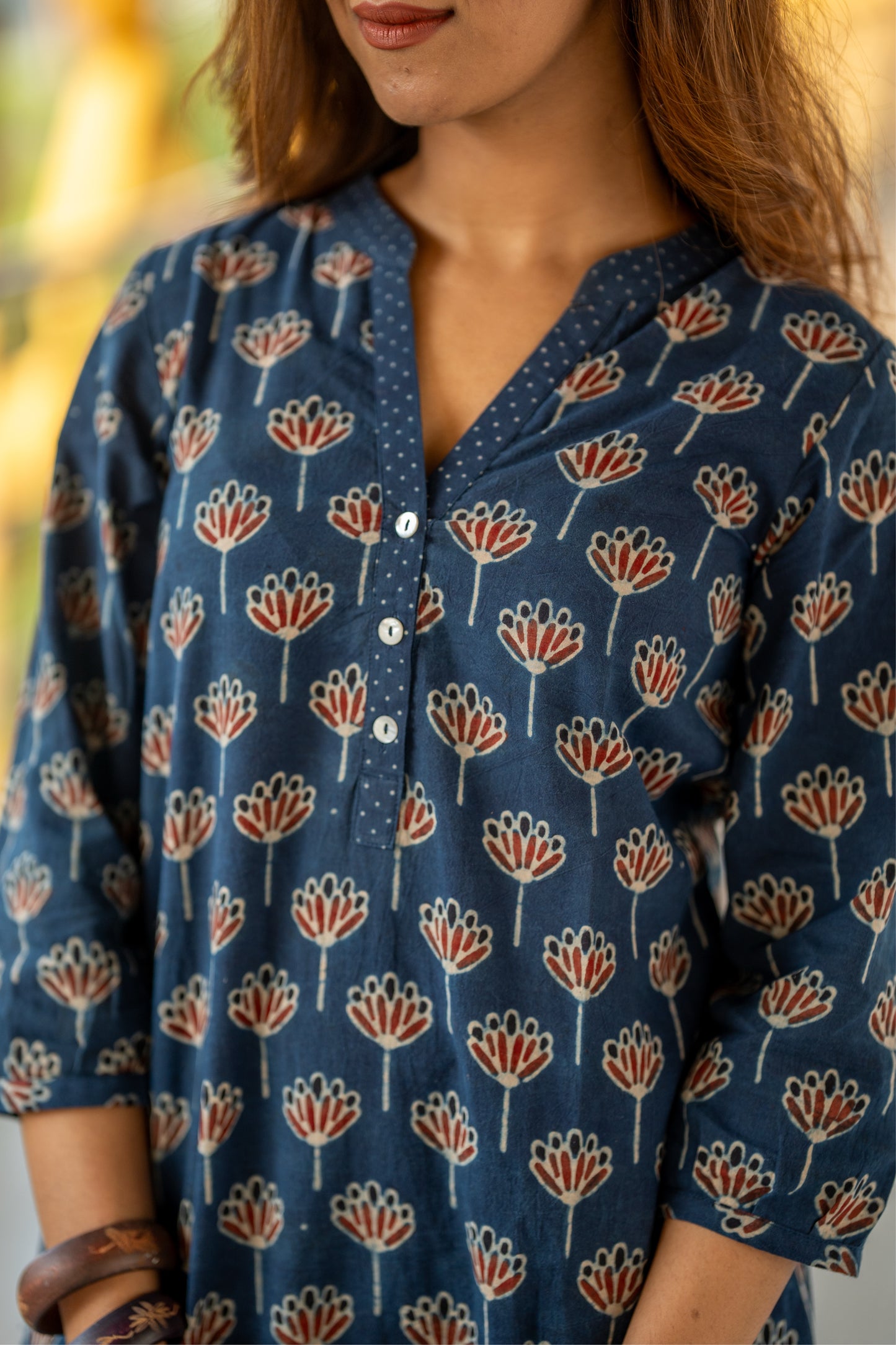 Haya Indigo Ajrakh Kurta Pant Set