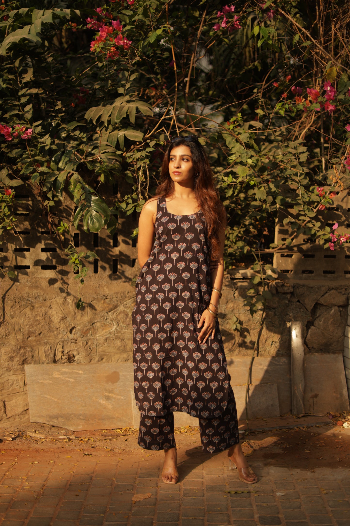 Saaya Black Ajrakh Co-ord Set