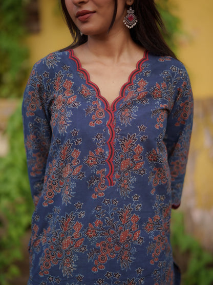 Mann Indigo Ajrakh Farsi Salwar Set