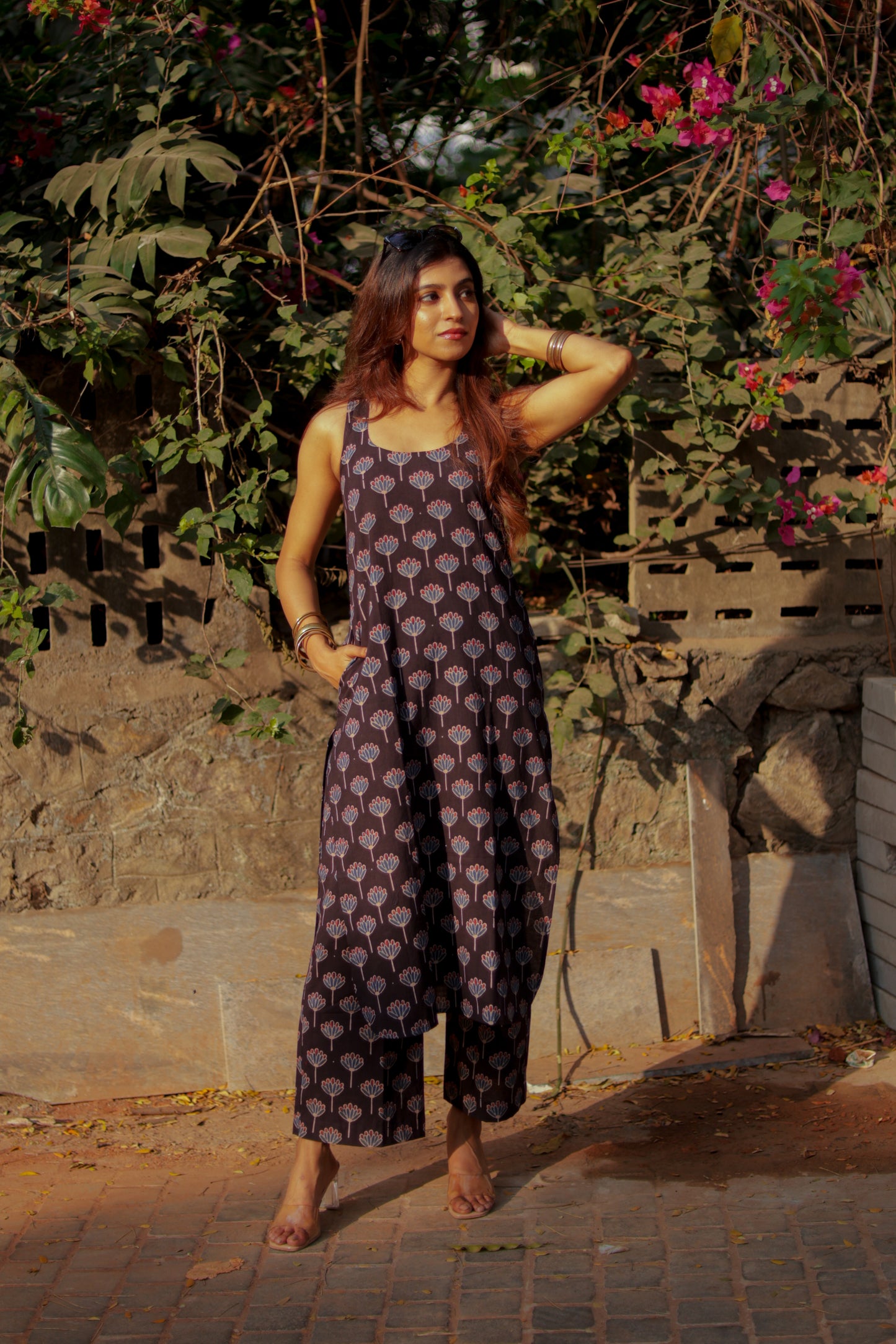 Saaya Black Ajrakh Co-ord Set