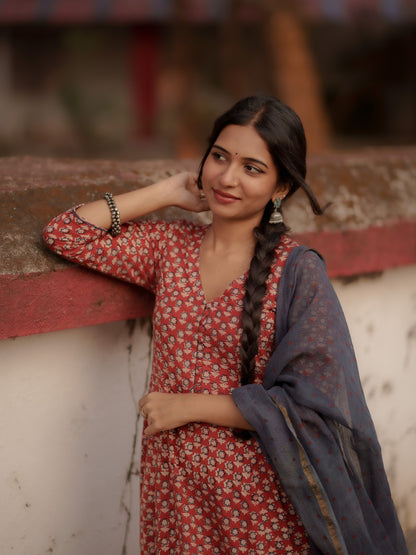 Maya Madder Red Bagru Co-ord Set