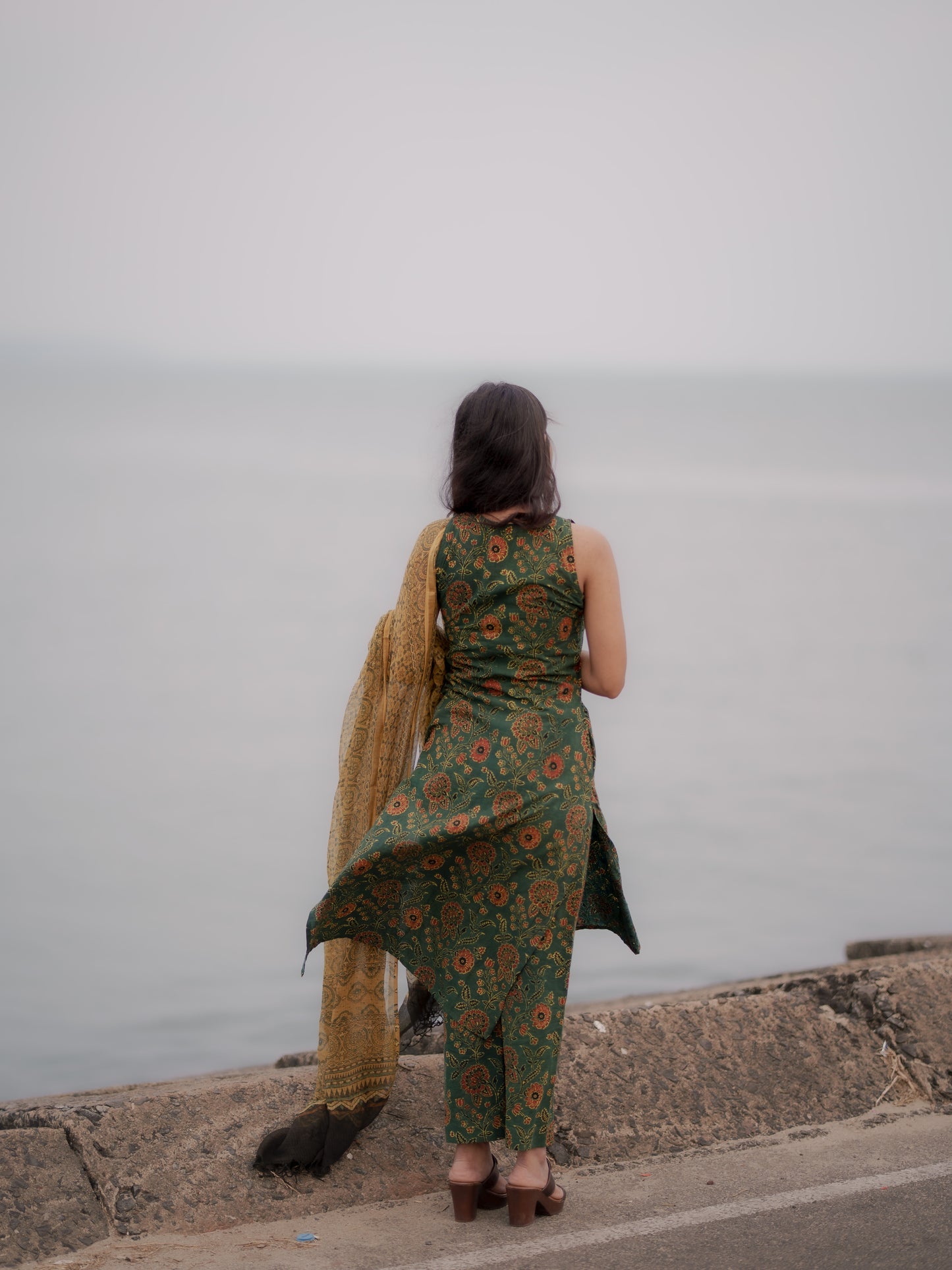 Varnam Hara Ajrakh Co-ord Set