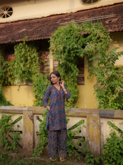 Mann Indigo Ajrakh Farsi Salwar Set
