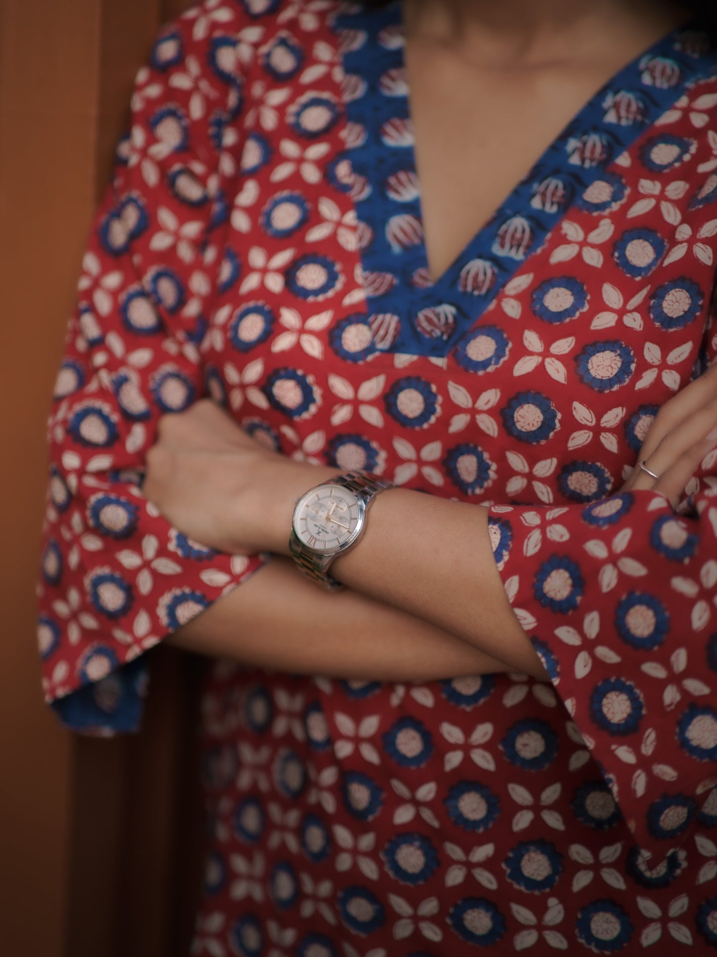 Mandaaram Madder Red Bagru Kurta