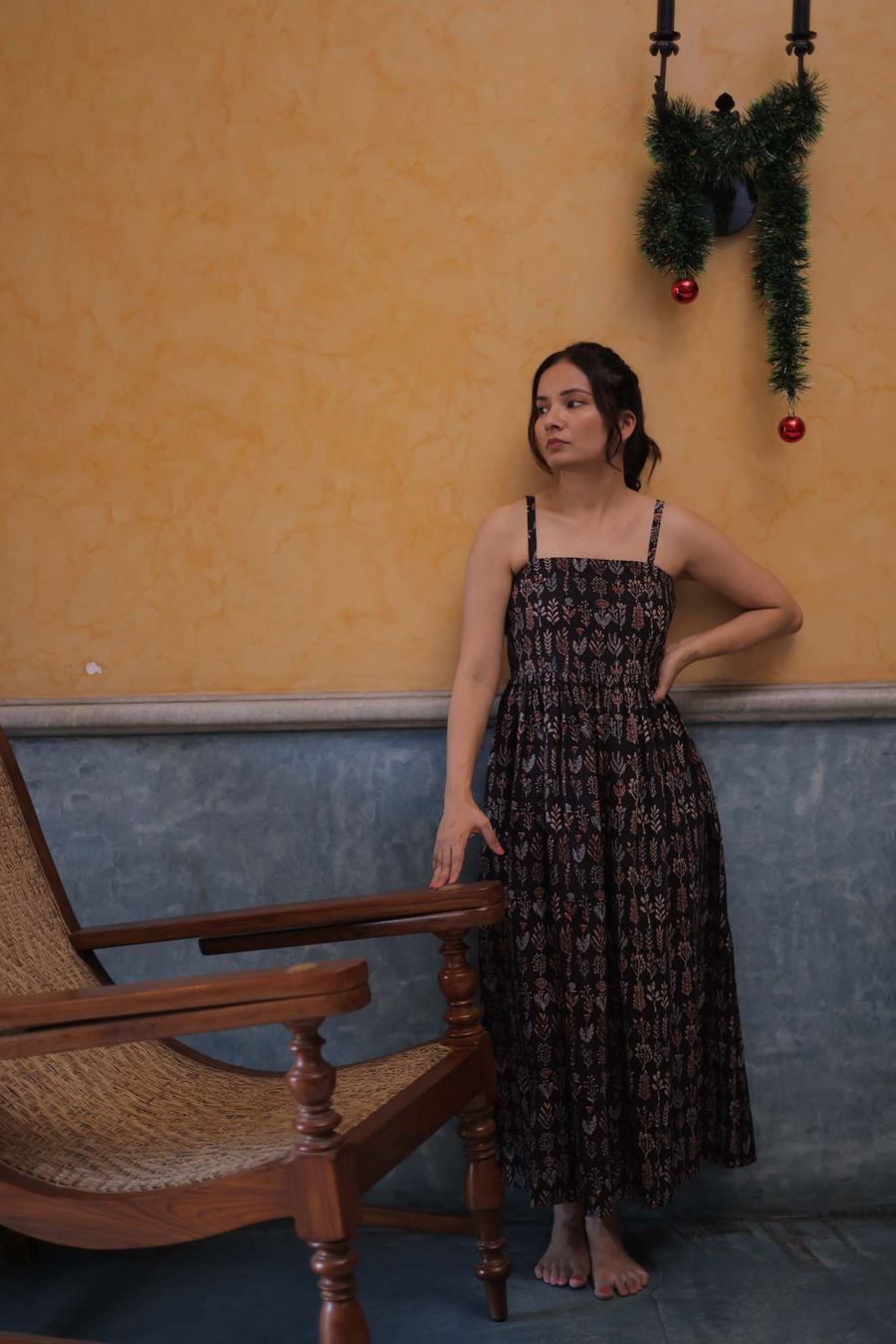Yala Black Ajrakh Dress