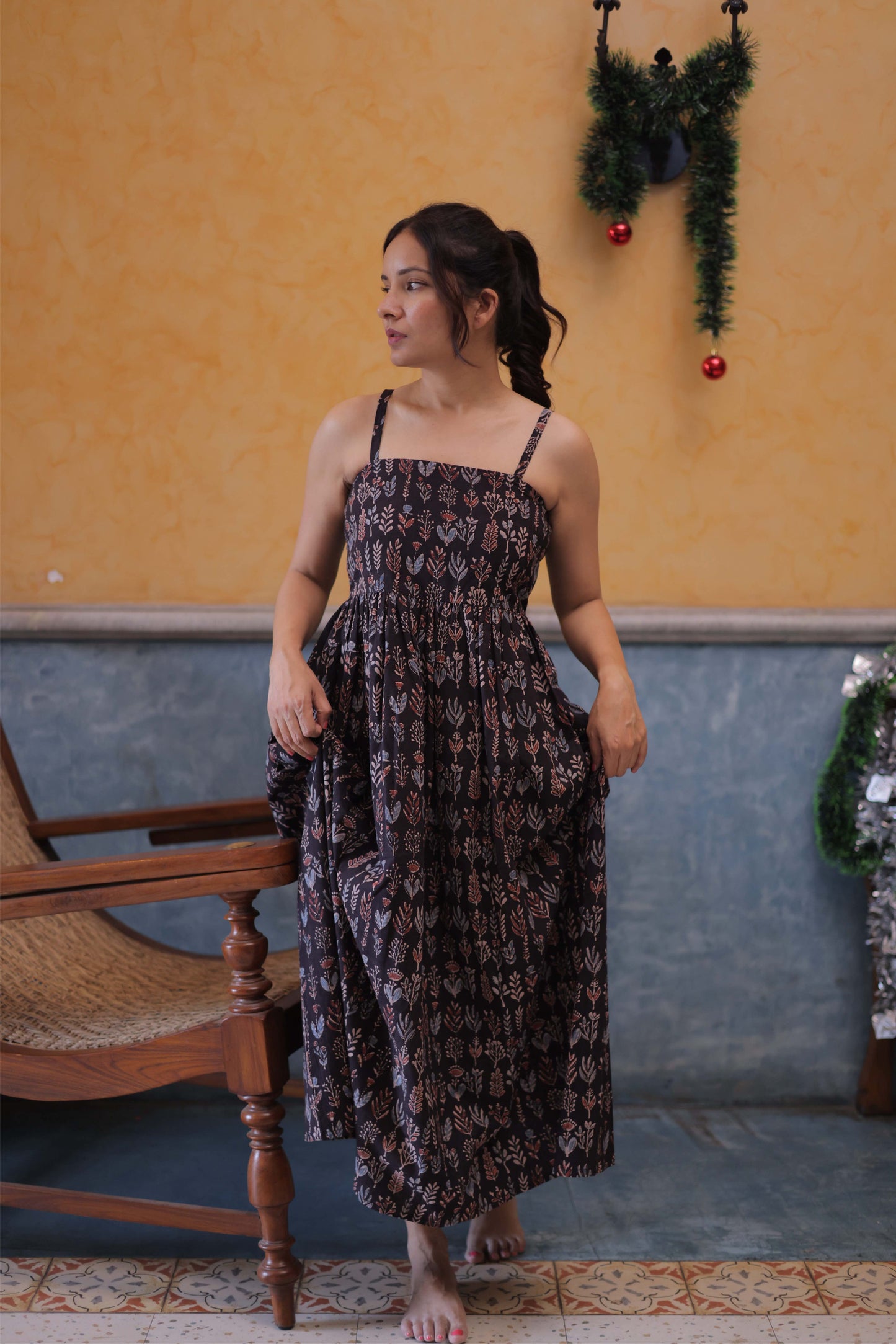 Yala Black Ajrakh Dress