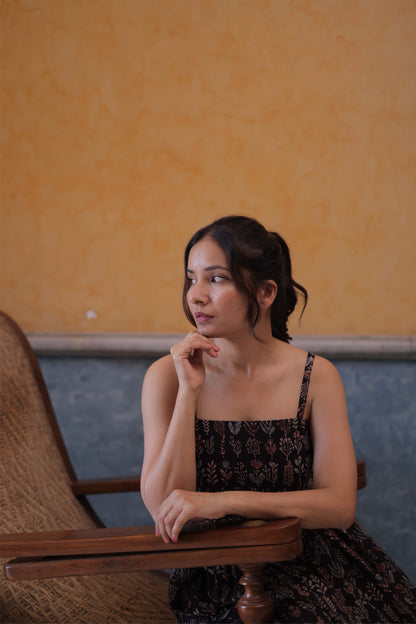 Yala Black Ajrakh Dress