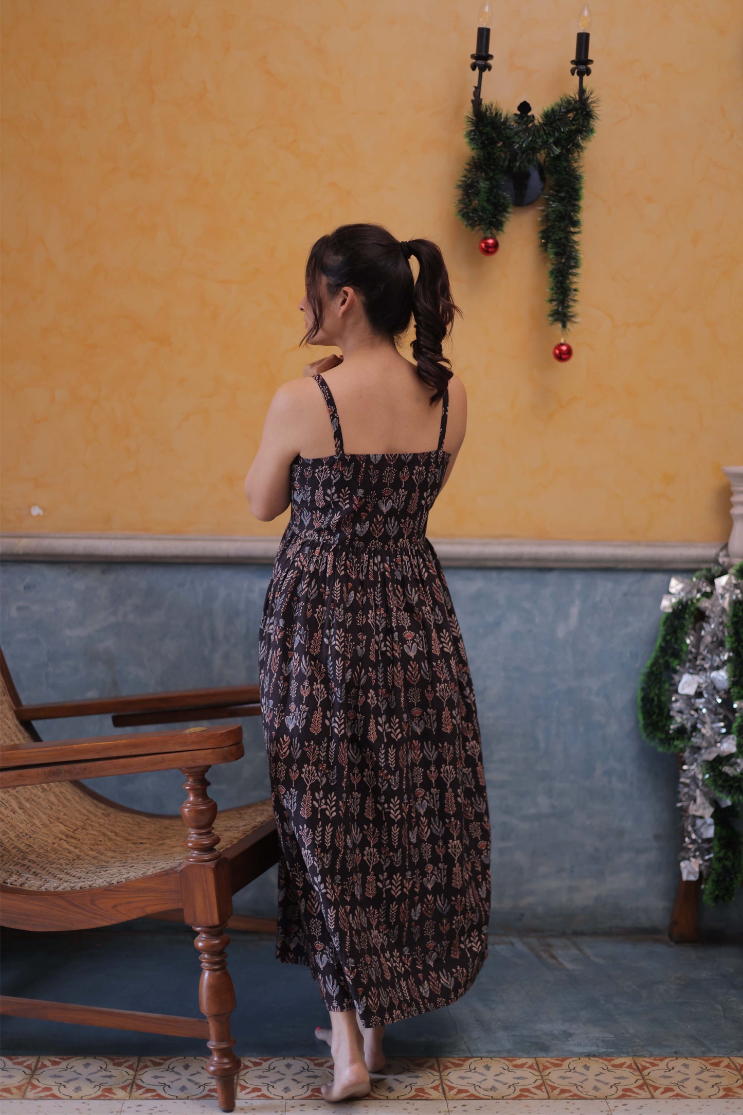 Yala Black Ajrakh Dress