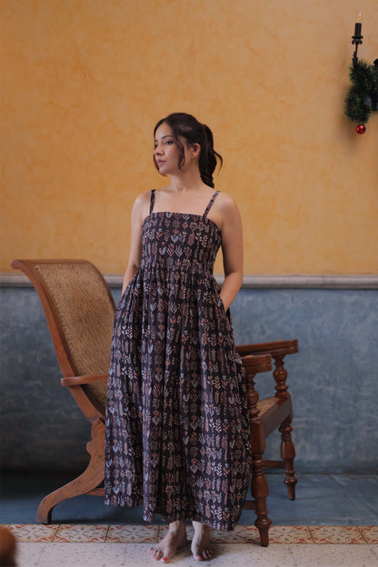 Yala Black Ajrakh Dress