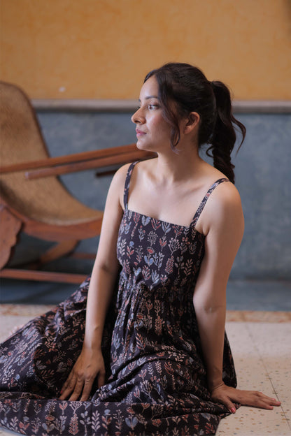 Yala Black Ajrakh Dress