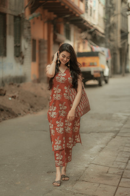Raha Madder Bagru Co-ord Set