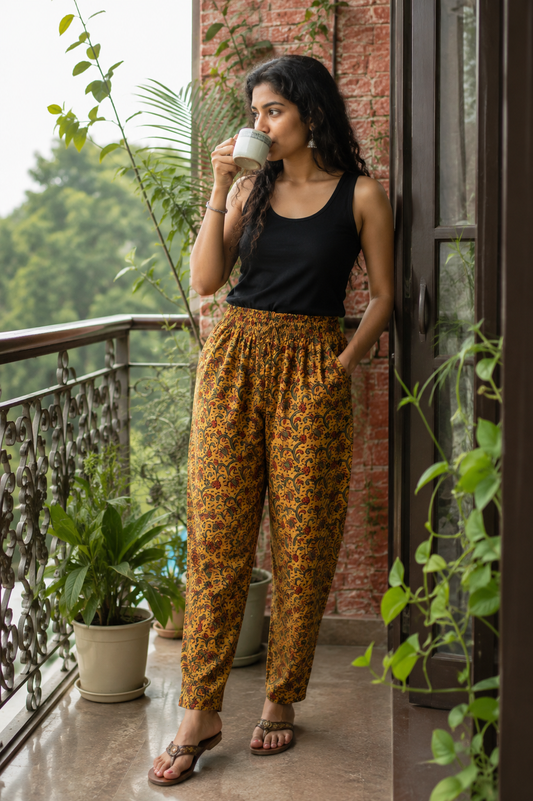Haldi Ajrakh Comfort Cotton Pants