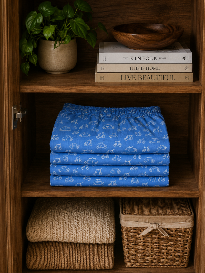 Cool blue quirky print comfort Pants