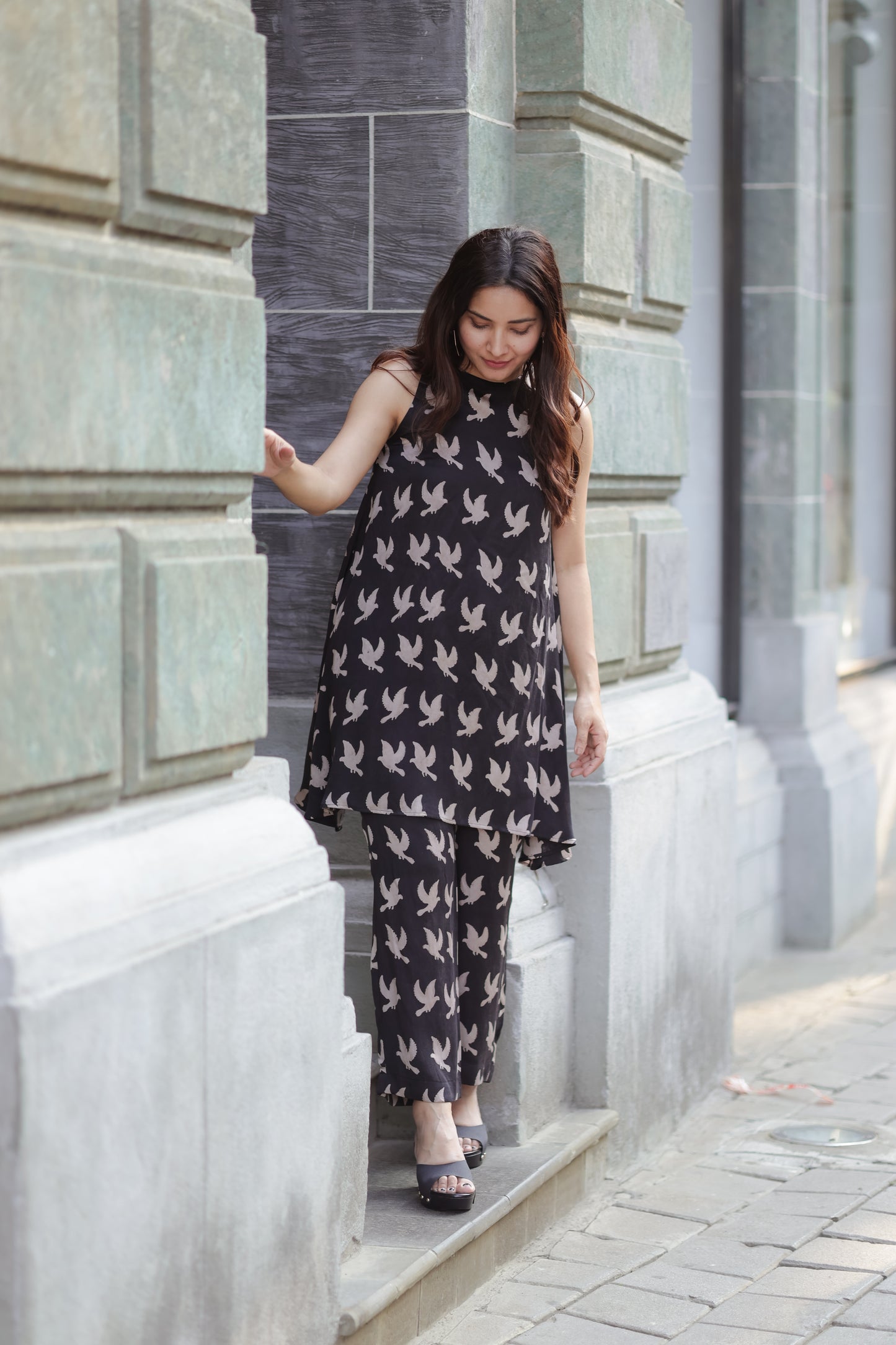 Imroz Black Modal Silk Co-ord Set