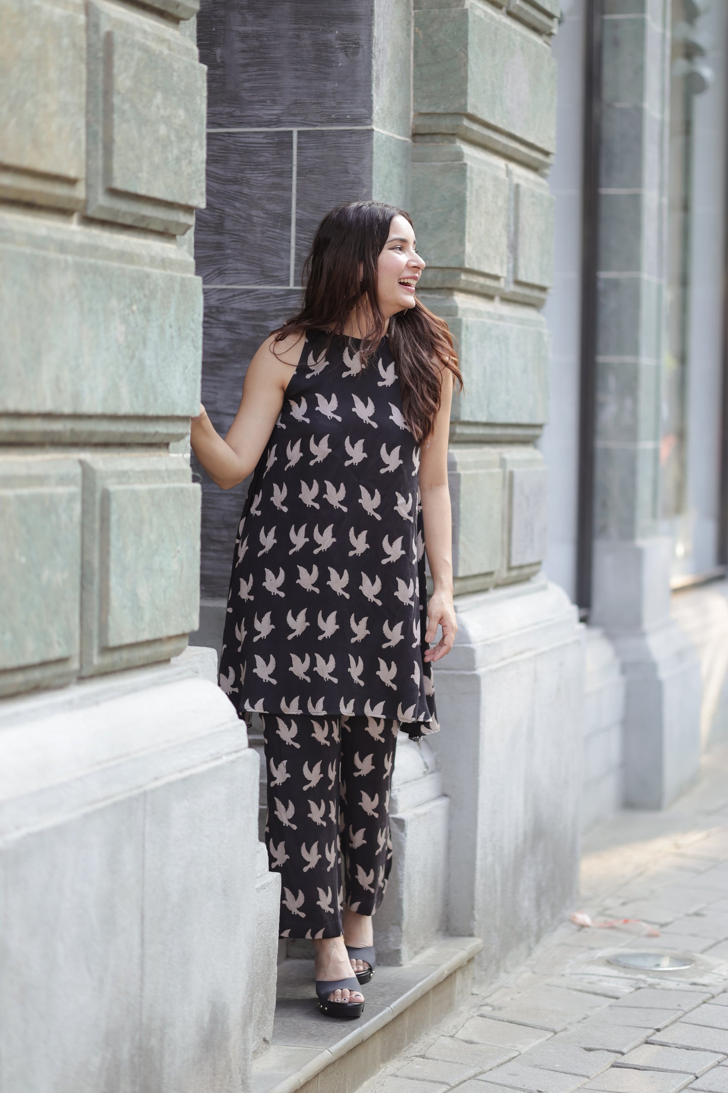 Imroz Black Modal Silk Co-ord Set