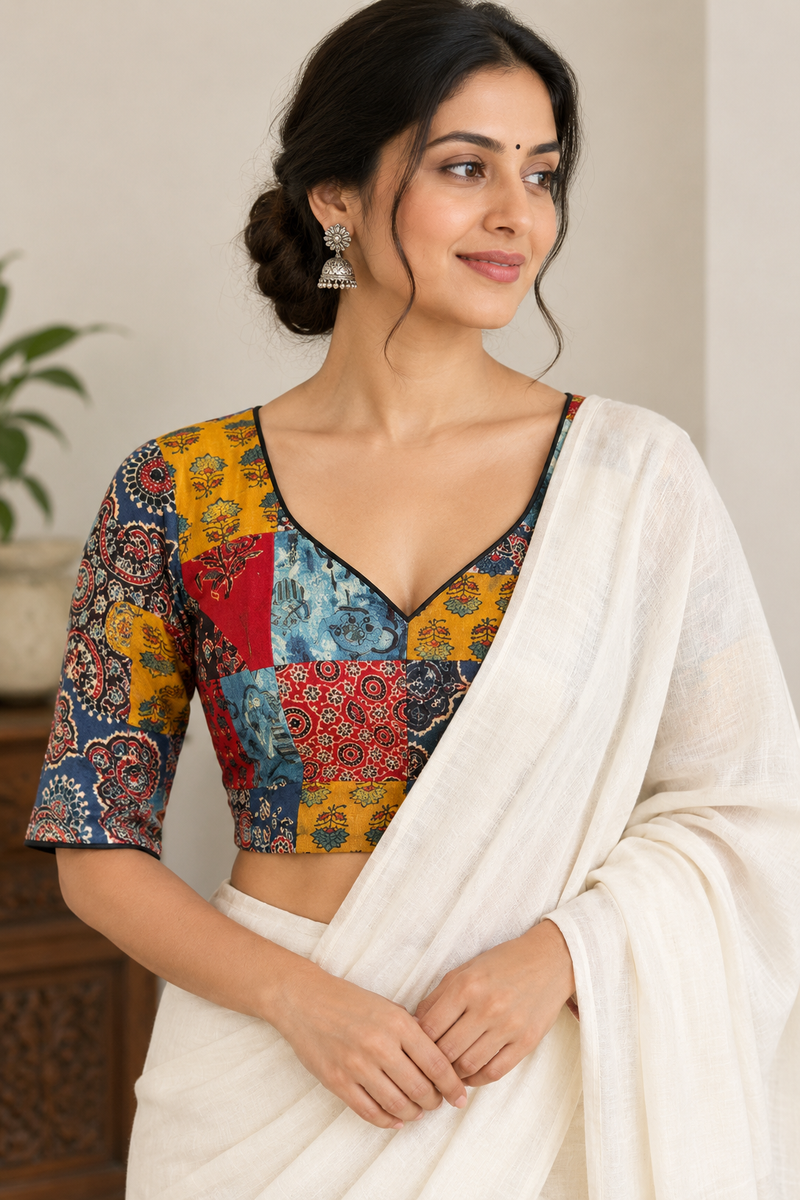 Upcycled Ajrakh Blouse