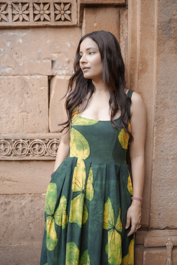 Zanzibar Green Ajrakh Dress