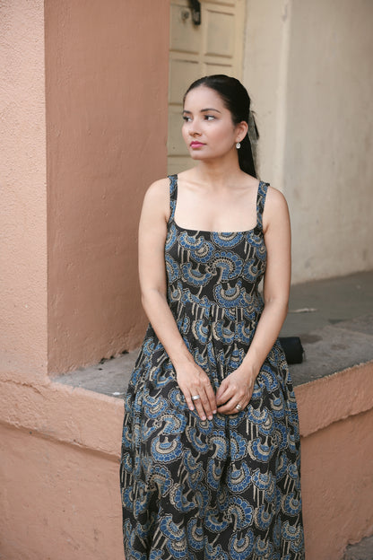 Zanzibar Grey Ajrakh Dress