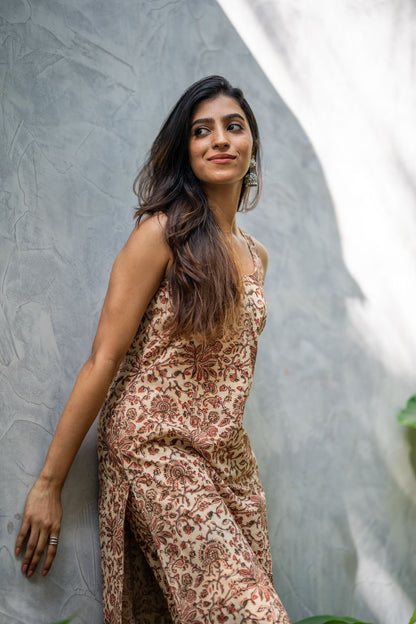 Saaya Beige Kalamkari Co-ord Set